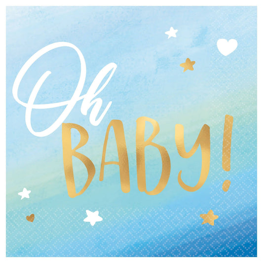 Oh Baby Hot Stamped Beverage Napkins