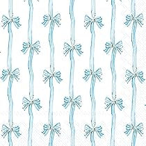 Blue bow luncheon napkins