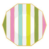 Decagon Foil Paper Plates - Stripes - 8ct