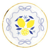 Foil Round Paper Plates - Lemon - 8ct