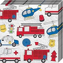 First responder cars lunch napkin
