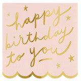 Scalloped Cocktail Napkins - Happy Birthday To You