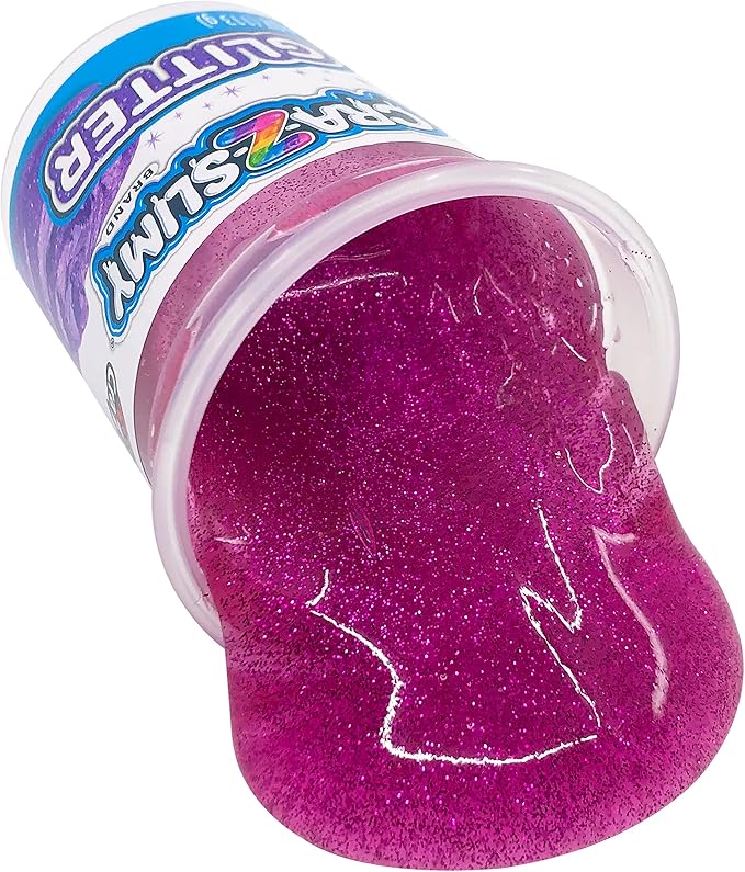 Cra-Z-Slimy 4 Pack Glitter Slime Set – Comes with 3 Colors of Pre-Made Glitter Slime and Glitter Add-Ins