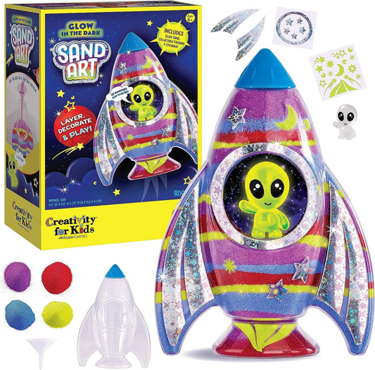 CREATIVITY FOR KIDS SPARKLE SAND ART GLOW IN THE DARK ROCKET
