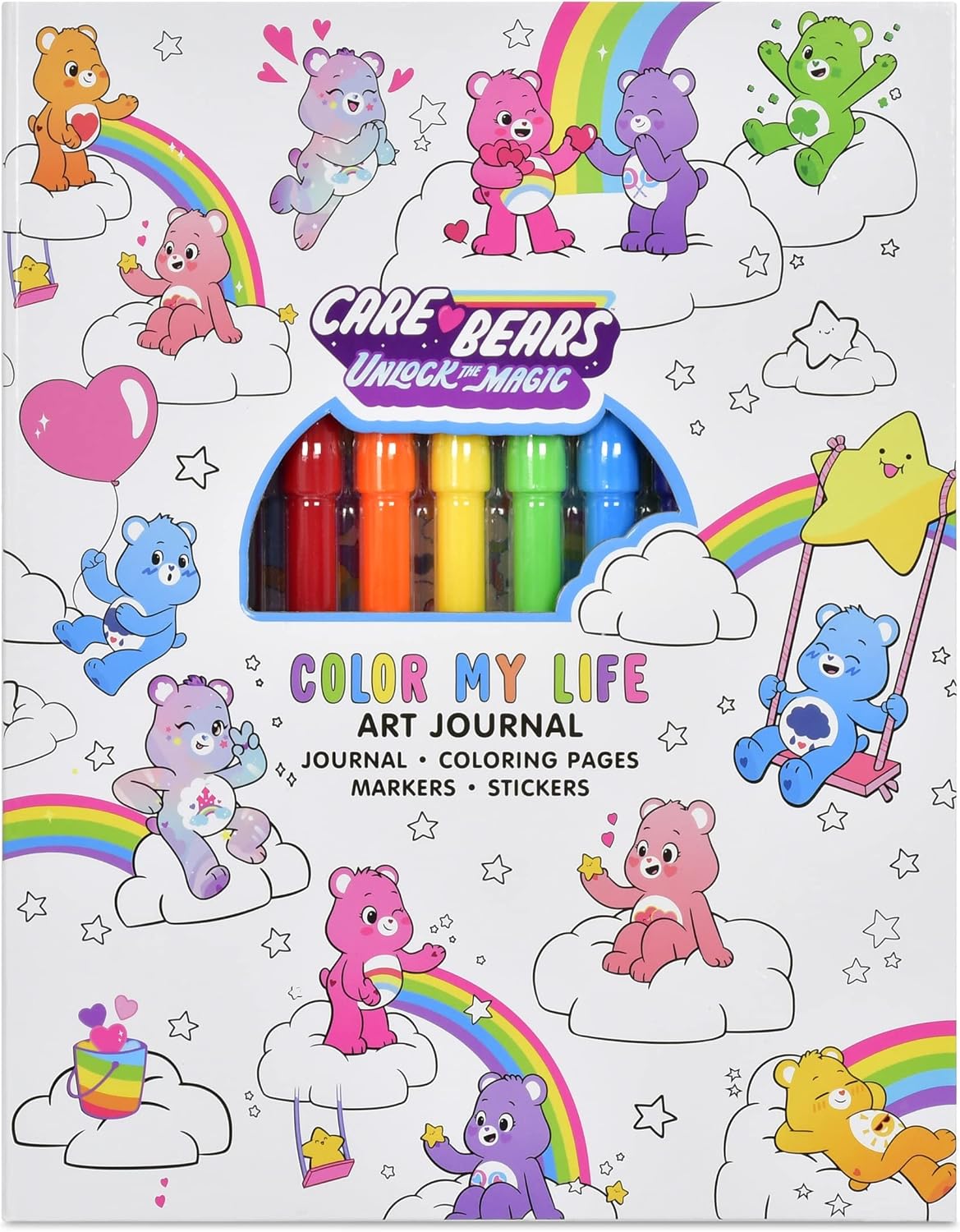 Care Bears Color My Life Art Journal Kit with Sticker Sheet, Coloring Pages and Markers