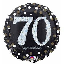 70 Black and Gold Foil Balloon