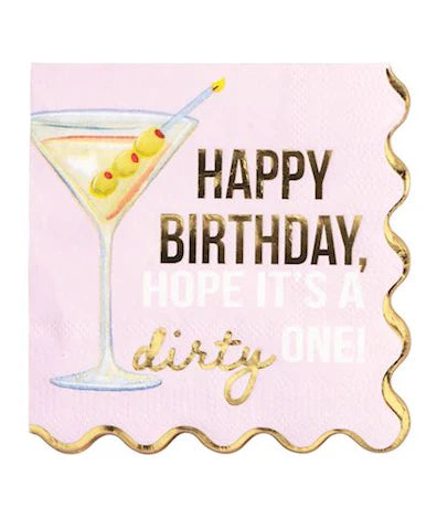 MARTINI BIRTHDAY NAPKIN COCKTAIL NAPKINS