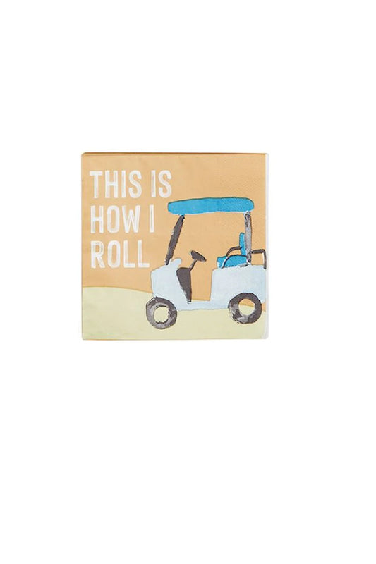 This is how i roll golf cocktail napkin