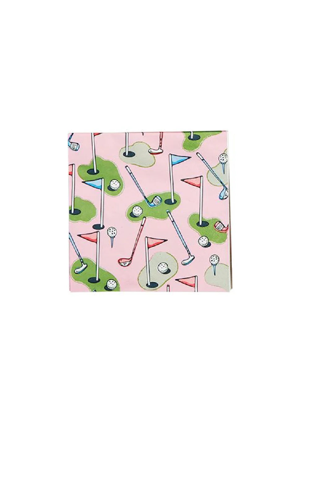 Pink golf cocktail napkin