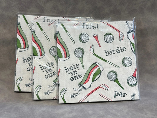 Hole in one cocktail napkin