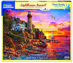 Lighthouse sunset puzzle