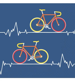 Heartbeat Bike blue - Luncheon Napkin