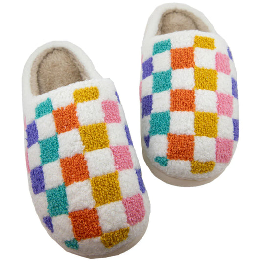 RAINBOW CHECKER SLIPPERS