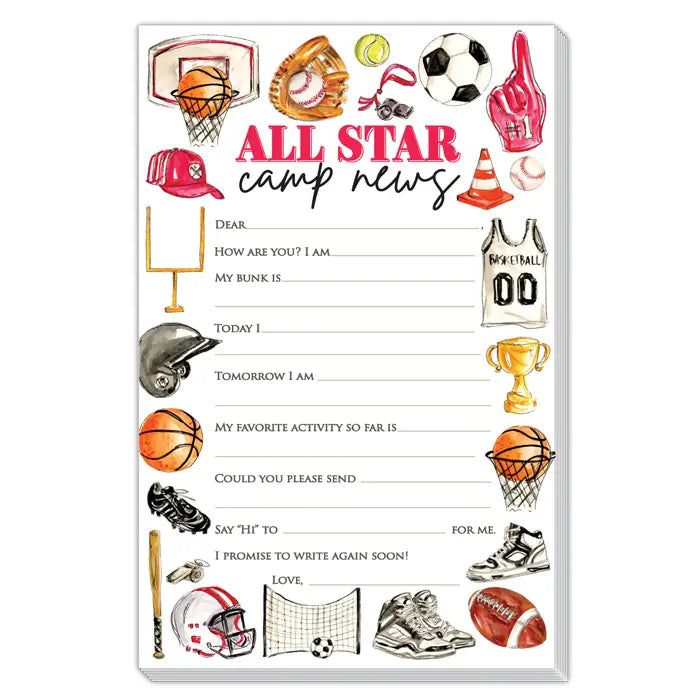 Handpainted All Star Camp Stationery Pads