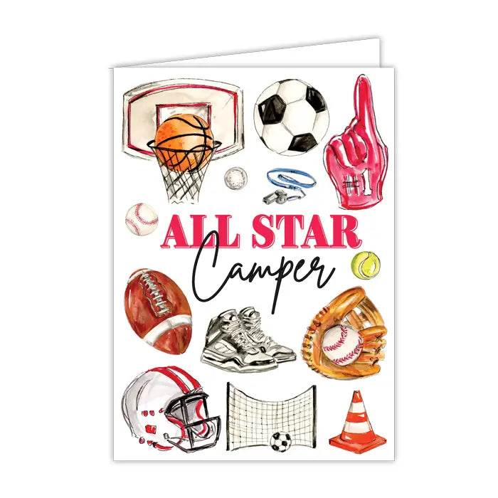 Handpainted All Star Camper Sports Camp Card