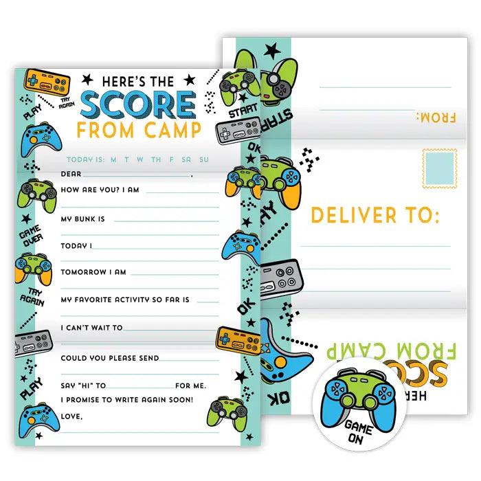 Blue Heres the Score Camp Game Controllers Fold N Seal