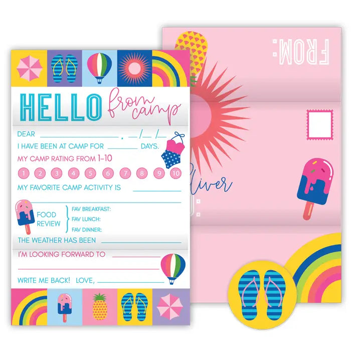 Pink Hey There from Camp Fill in Summertime Fold N Seal