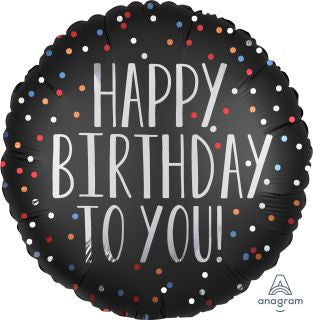 Black Happy Birthday to you Balloon