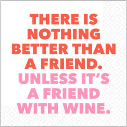 Friends with Wine Cocktail Napkin