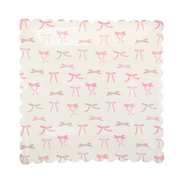 PINK MULTI BOWS PAPER PLATE