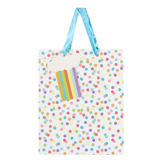 Rainbow cloud polka dots gift bag