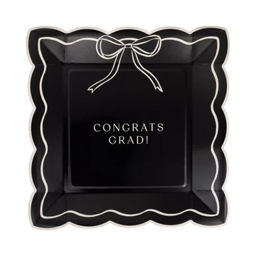 BOW CONGRATS GRAD PAPER PLATE SET (8CT)