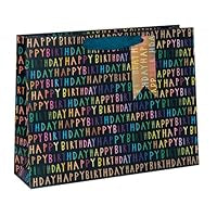 Navy Blue Happy Birthday small Landscape Gift Bag