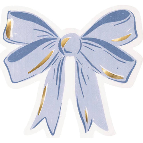 Baby shower bow napkin blue