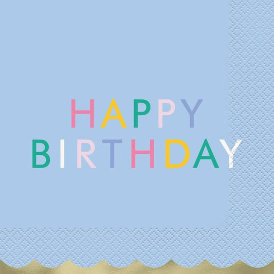 Pastel happy birthday lunch napkin