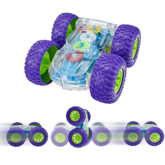 Light Up Stunt Pull Back Car