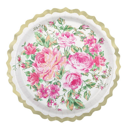 Golden party scalloped plate dessert plate