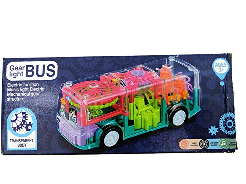 Creations 3D Super Car Toy, Bus Toy for Kids with 360 Degree Rotation, Gear Simulation Mechanical Bus, Concept Racing Bus, Sound & Light Toys for Kids Boys & Girls