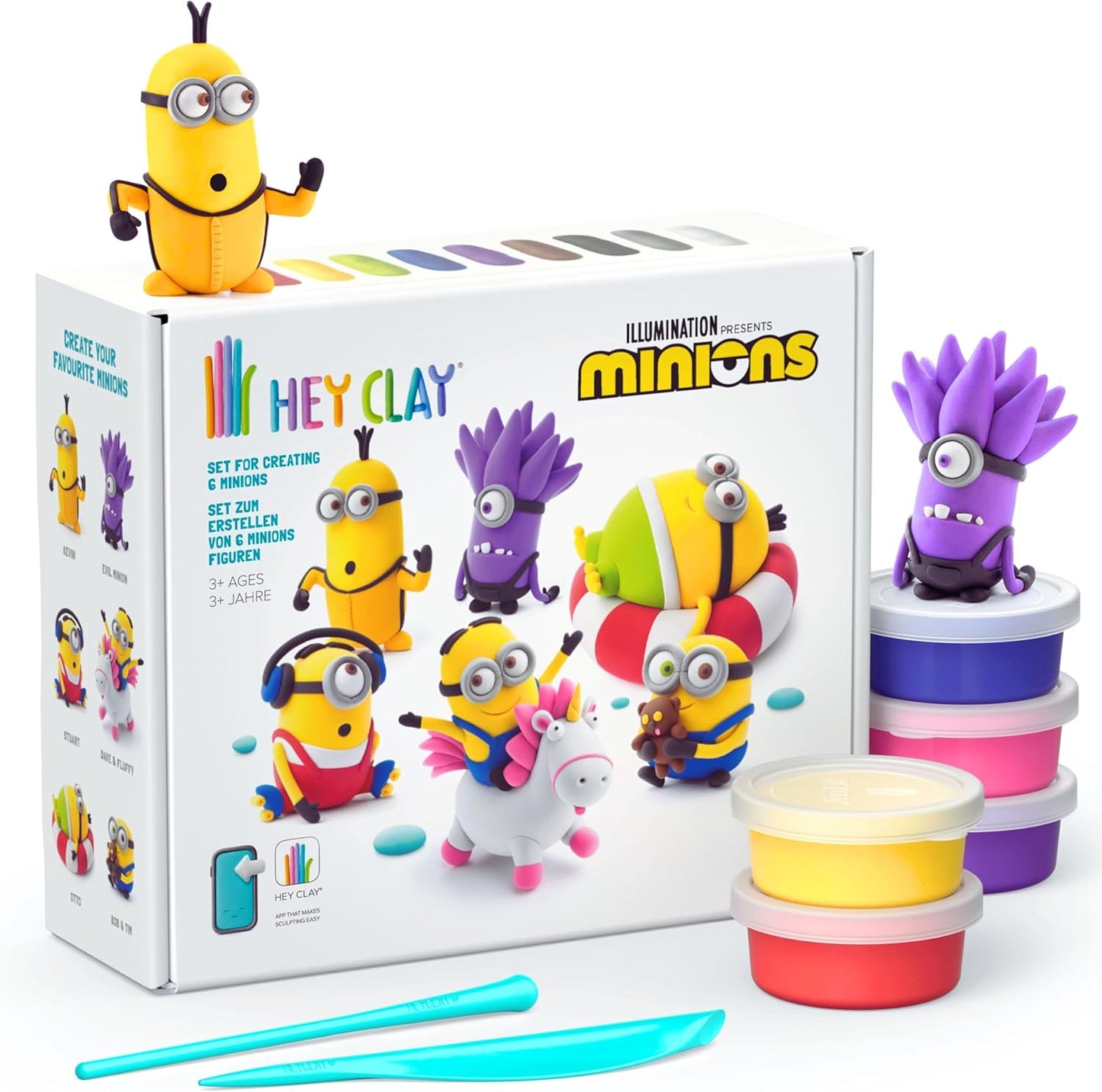 HEY CLAY Despicable Me Minions Set - Colorful Modeling Air Dry Clay for Kids