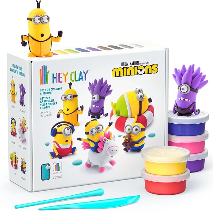 HEY CLAY Despicable Me Minions Set - Colorful Modeling Air Dry Clay for Kids
