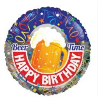 Beer Time Happy Bithday Foil Balloon