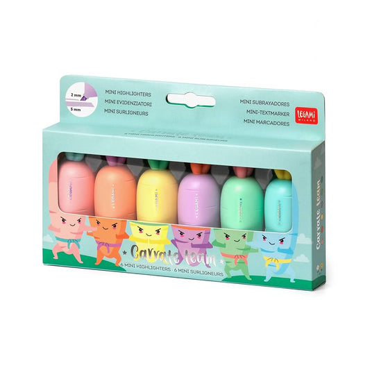 Carrot Shape Highlighters, Water Based Inks, for Fine and Thick Lines, Pastel Colours, Quick Drying