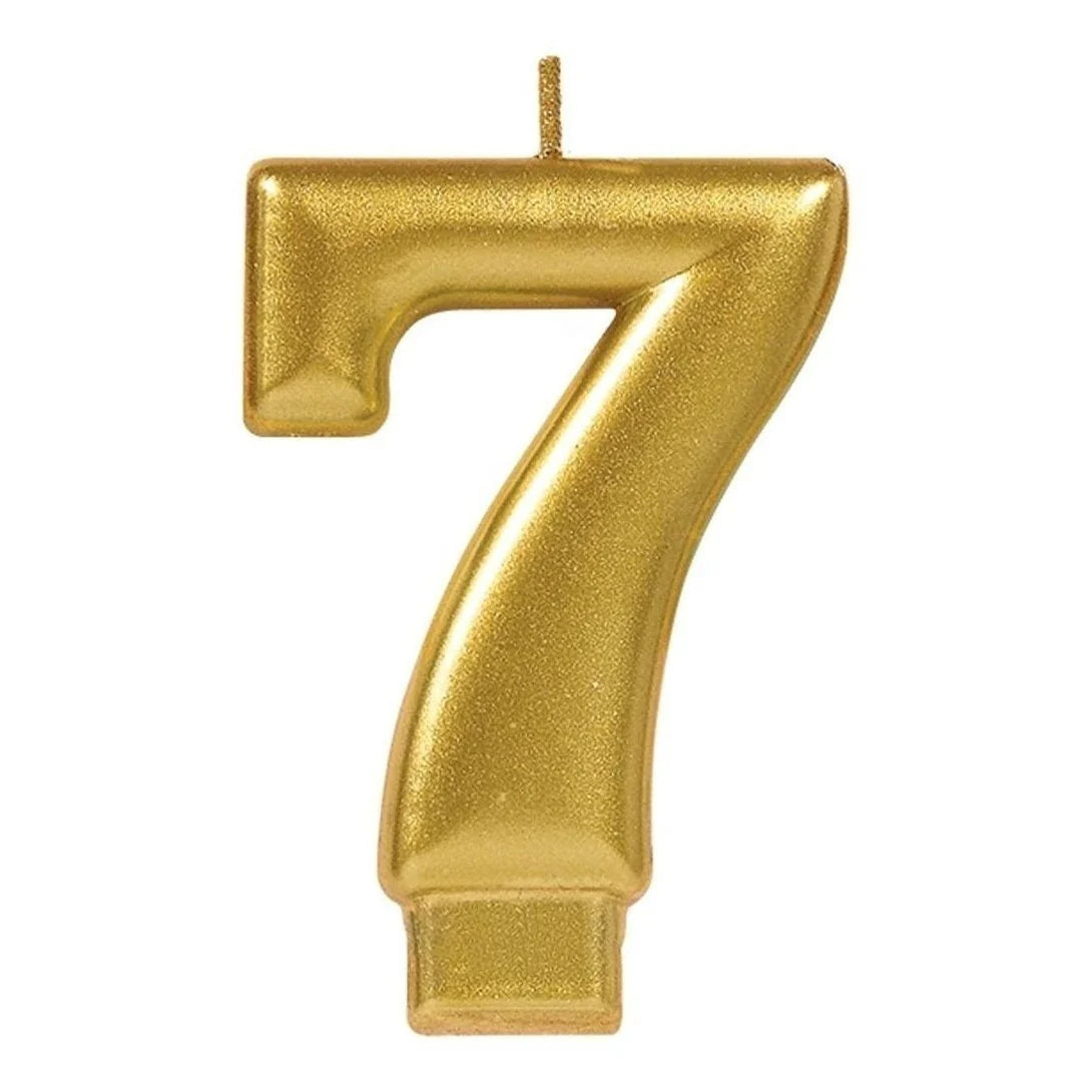 Gold Number 7 Candle