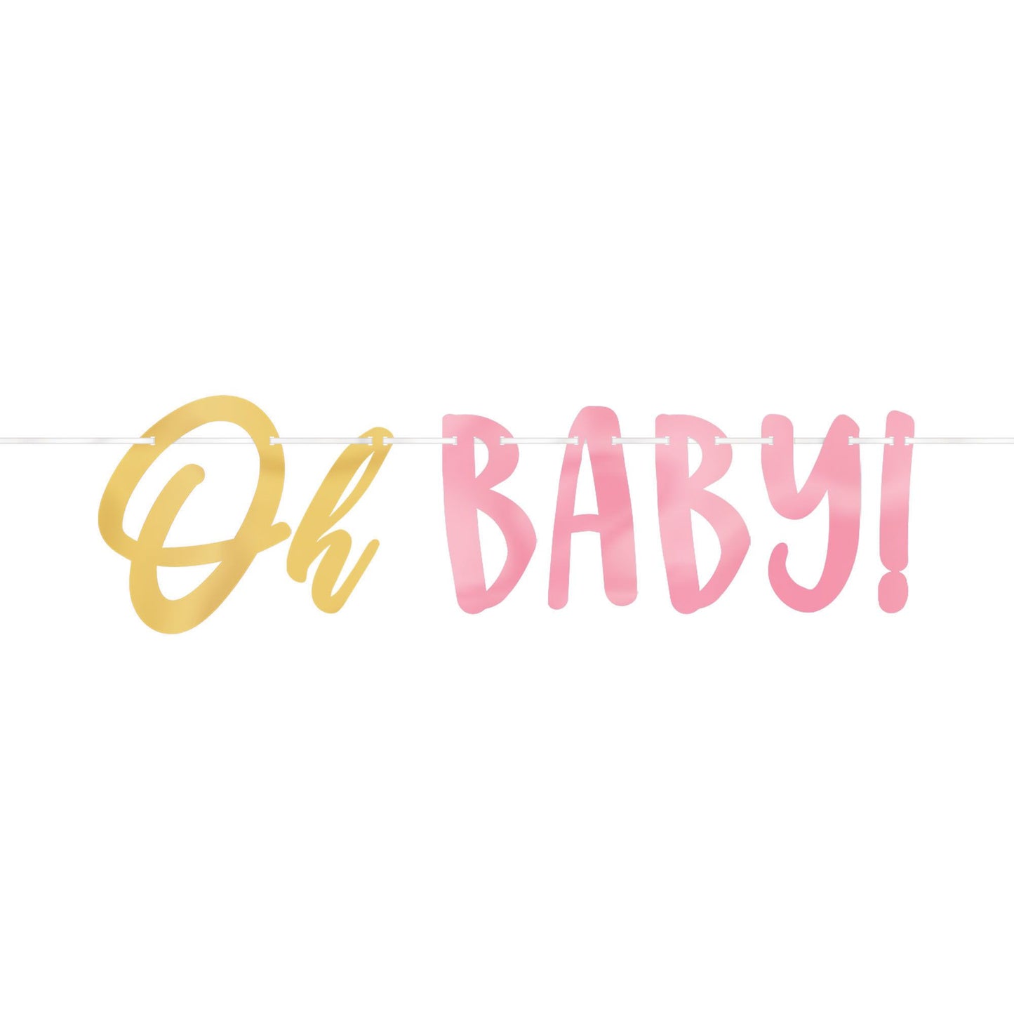 Oh Baby Pink or Blue & Gold Banner