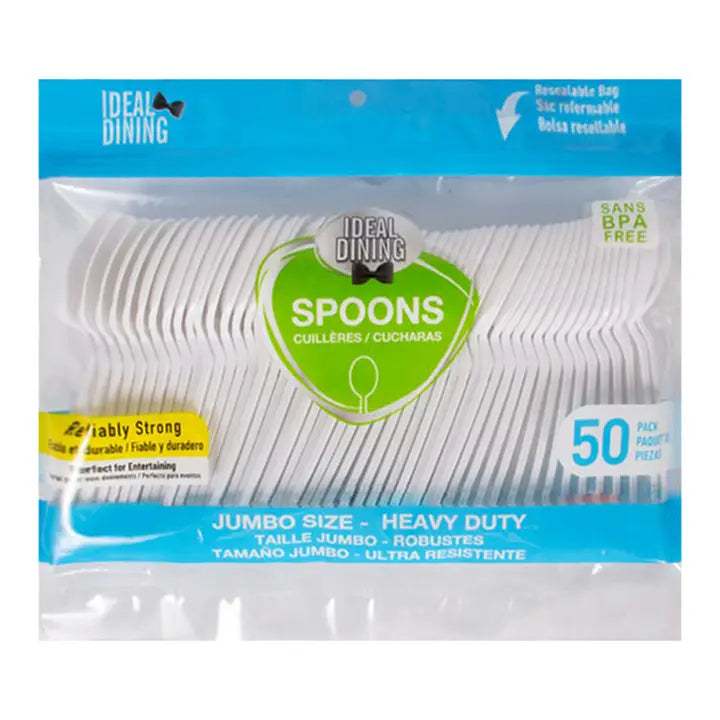 WHITE SPOON 50PCK