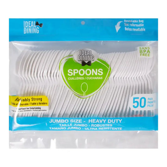 WHITE SPOON 50PCK