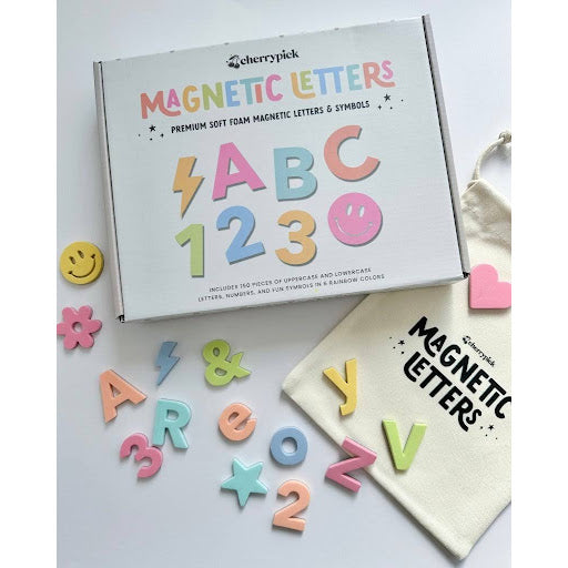 Soft Foam Magnetic Letters & Symbols - 150pc Set - For Magnetic Playwalls Pastel Rainbow
