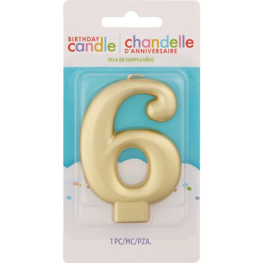Metallic gold number 6