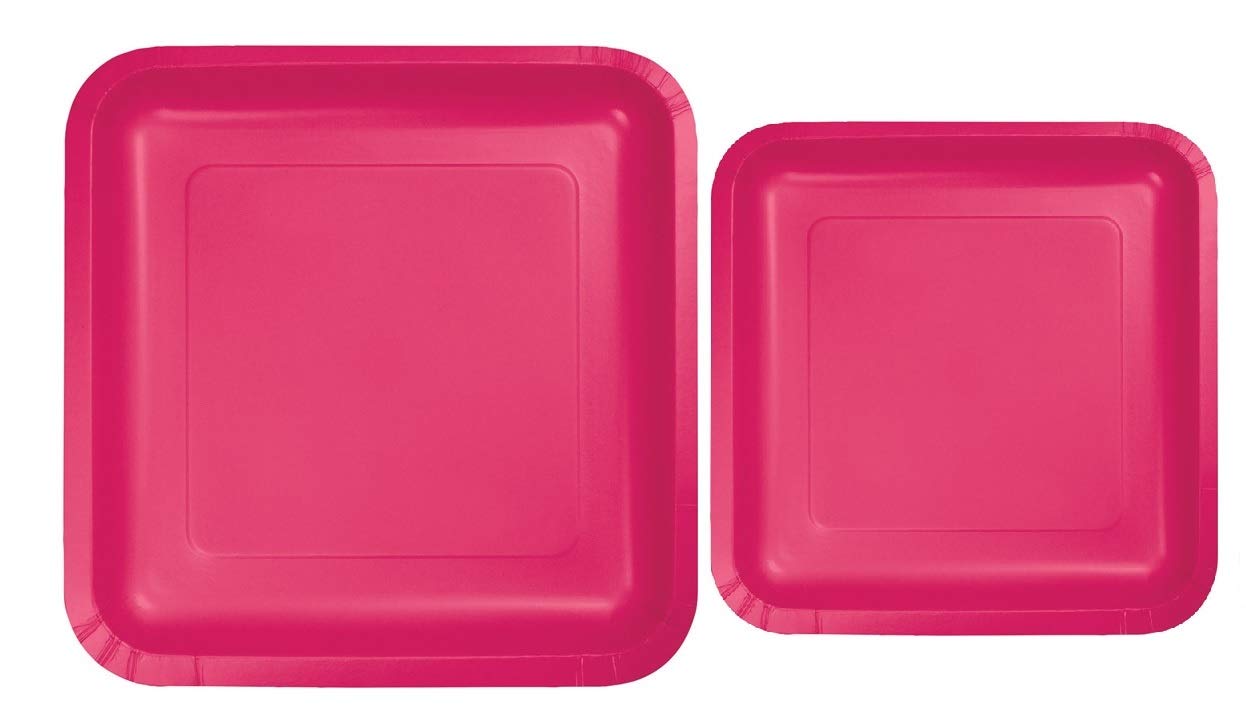 Square Pink Paper Plates Dinner Paper Plates