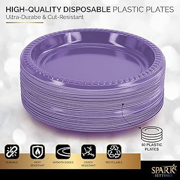 Purple dessert plates 20pcs