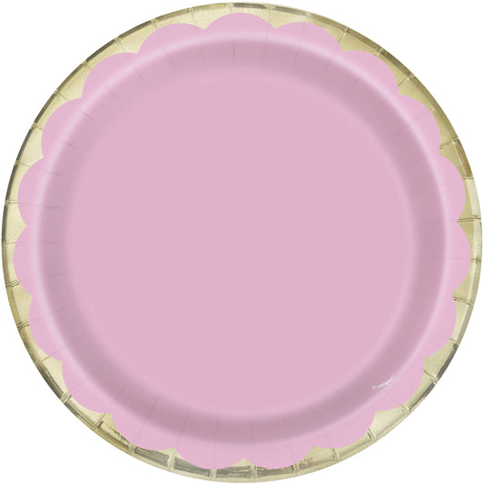 Pastel pink paper plates