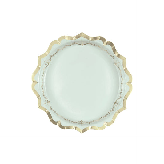 Golden garden party dessert plate