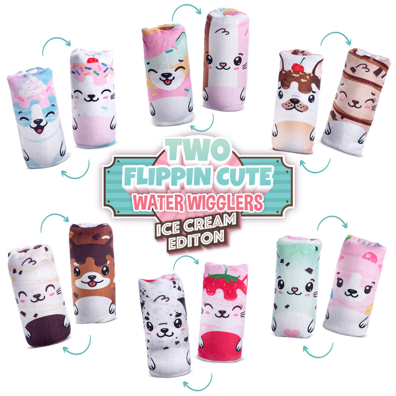 Two Flippin' Cute - Plush Water Wiggler (Ice Cream Edition)