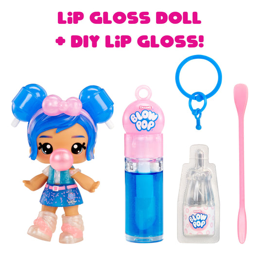 Yummiland x Licensed Sweets Lip Gloss Doll: Blow Pop™ Includes DIY Lip Gloss + Removable Keychain, Cosmetic Play, Collectible, Ages 4+