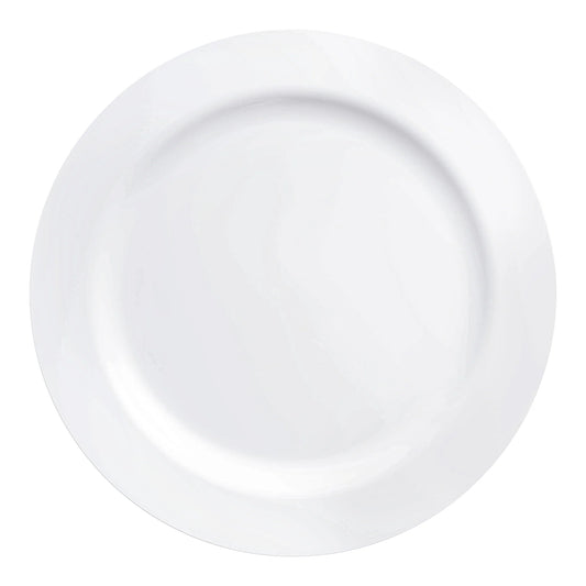Solid White Economy Round Plastic Dinner Plates (10.25") 10 ct