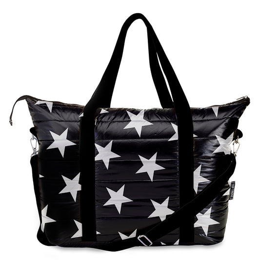 Black Puffer Star-Time Print Tote Bag